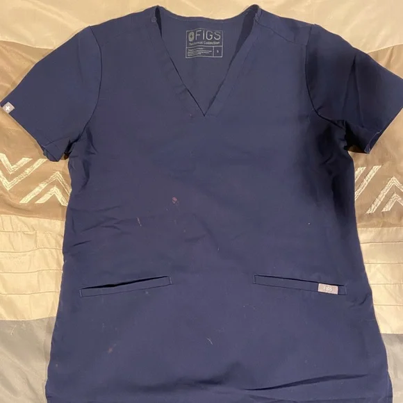 Sold in IG! Figs SP navy blue set: skinny pant + 2 pocket top - Picture 2 of 3